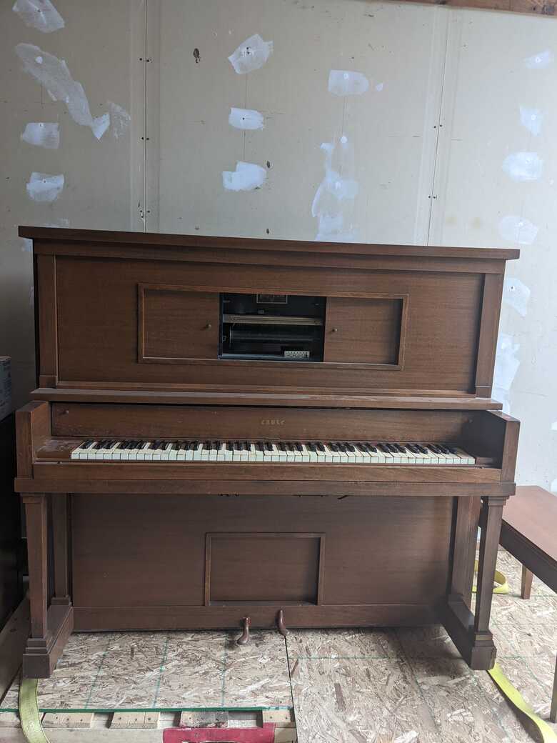 Beautiful Antique Player Piano & Music Rolls