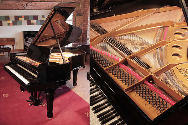 Rebuilt, 1905, Steinway Model O grand piano in black