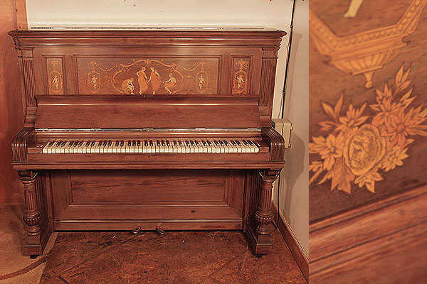 Restored, 1890, Inlaid, Steinway upright piano