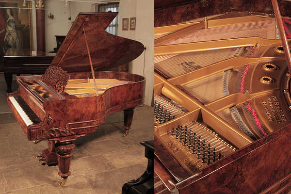 Restored, Schiedmayer Grand Piano in Burr Walnut