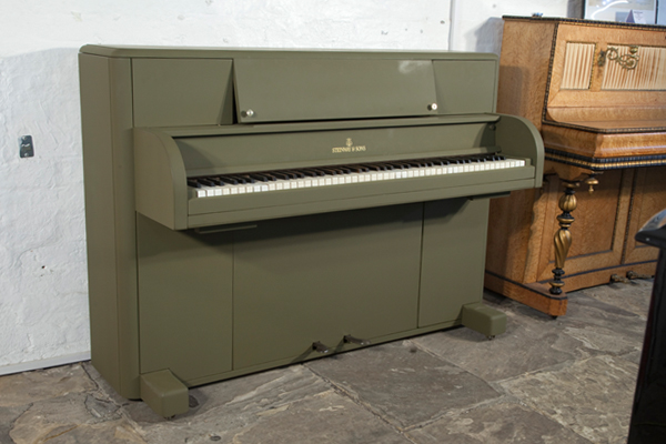 Steinway Victory Vertical Upright Piano Olive Drab