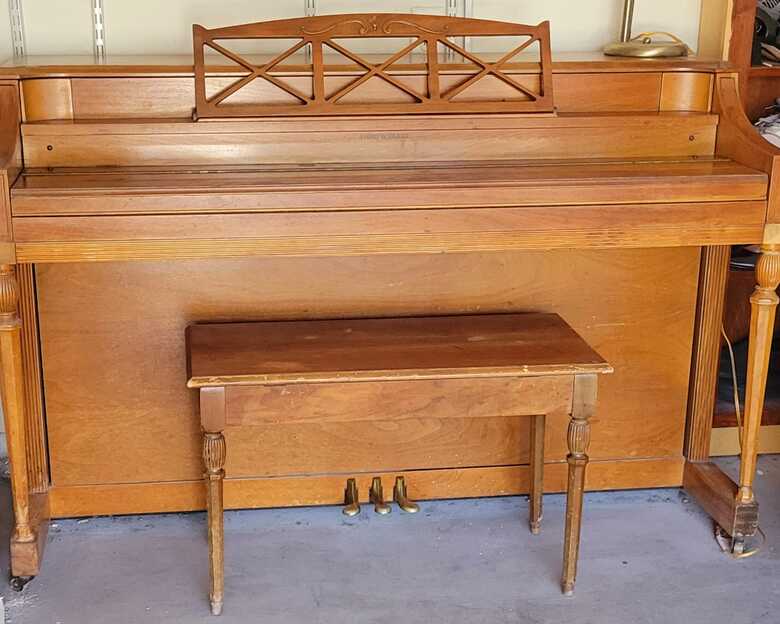 Vintage Antique 1955 Console Piano