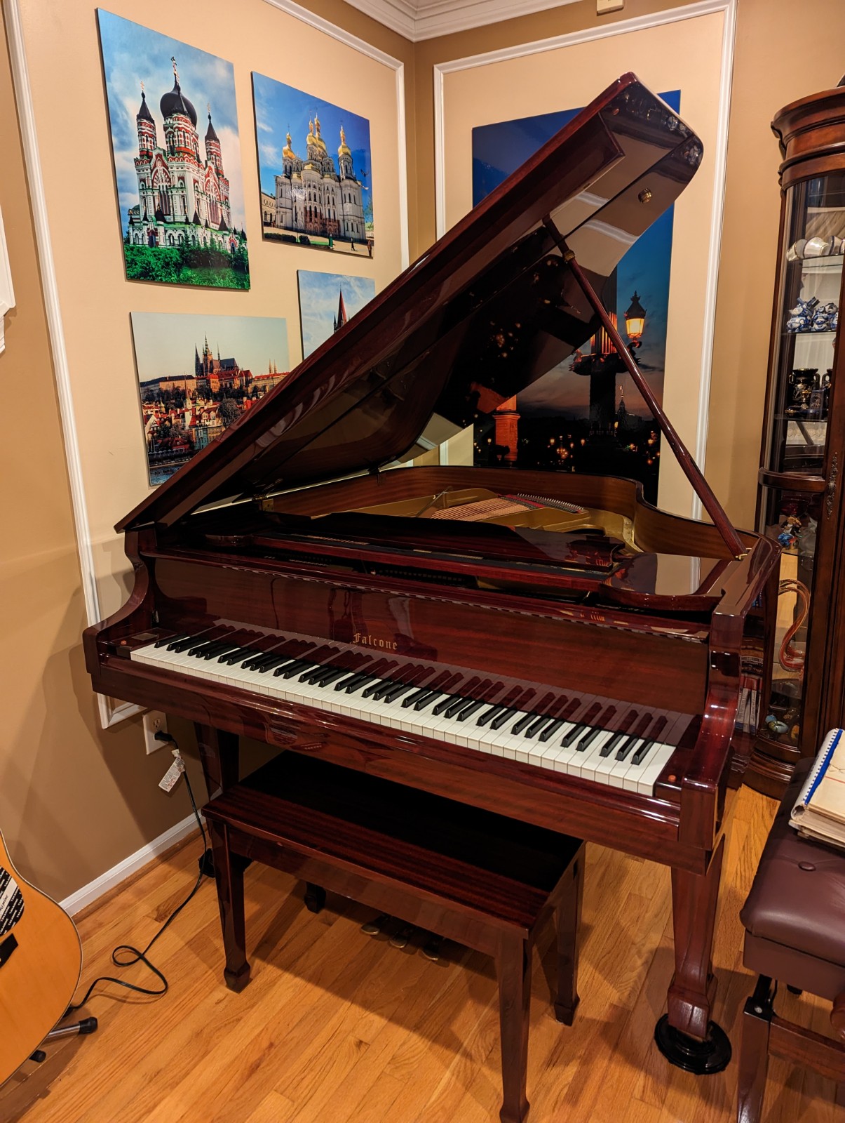 Falcone GF-62 Grand Piano with bench with storage and adjust