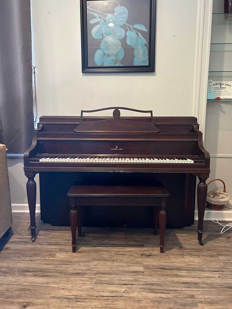 Antique Steinway and Sons upright piano