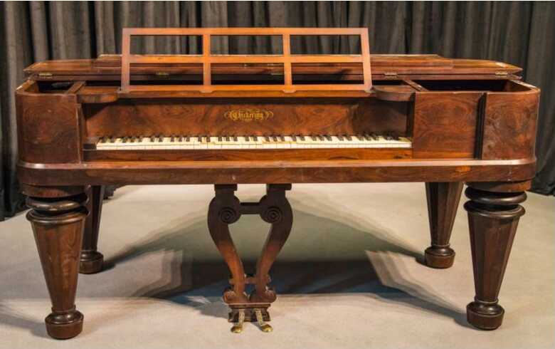 1856 Chickering Square Grand Piano Rosewood Empire Leg