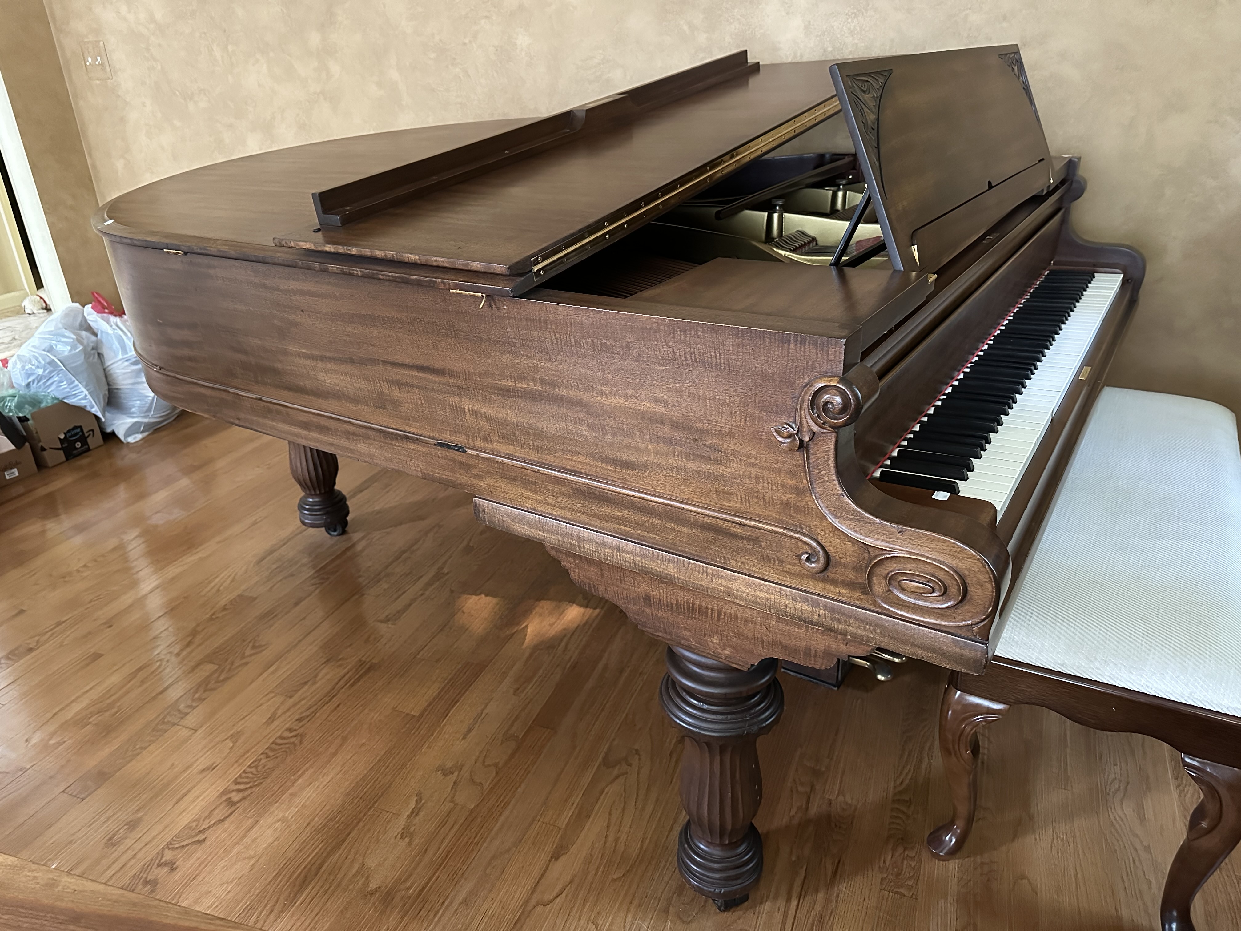 Beautiful Late Victorian Hallet Davis Grand Piano Restored