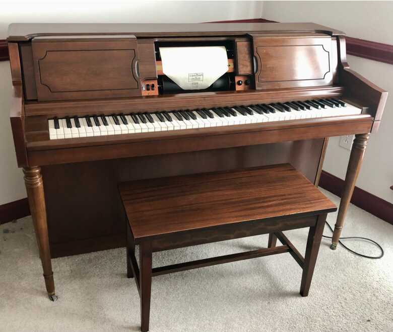 Pristine Wurlitzer console size player piano