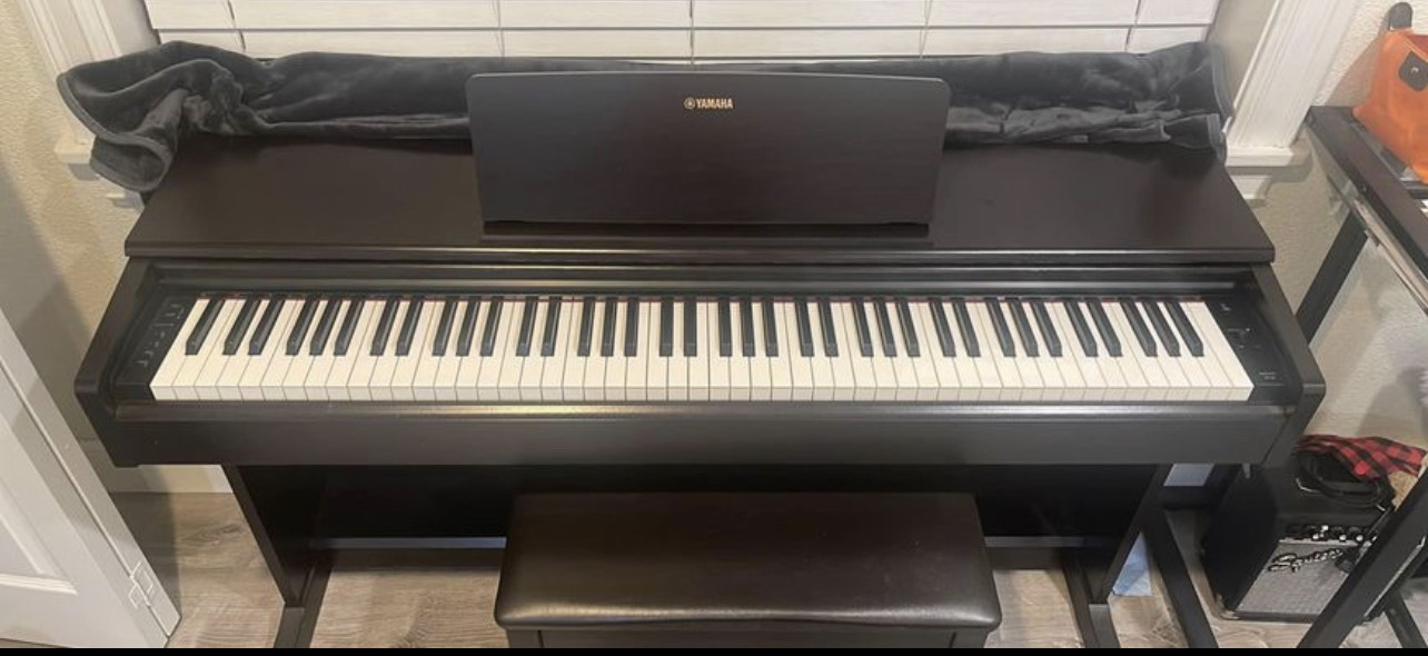 Traditional Console Digital Piano With Bench Black Walnut