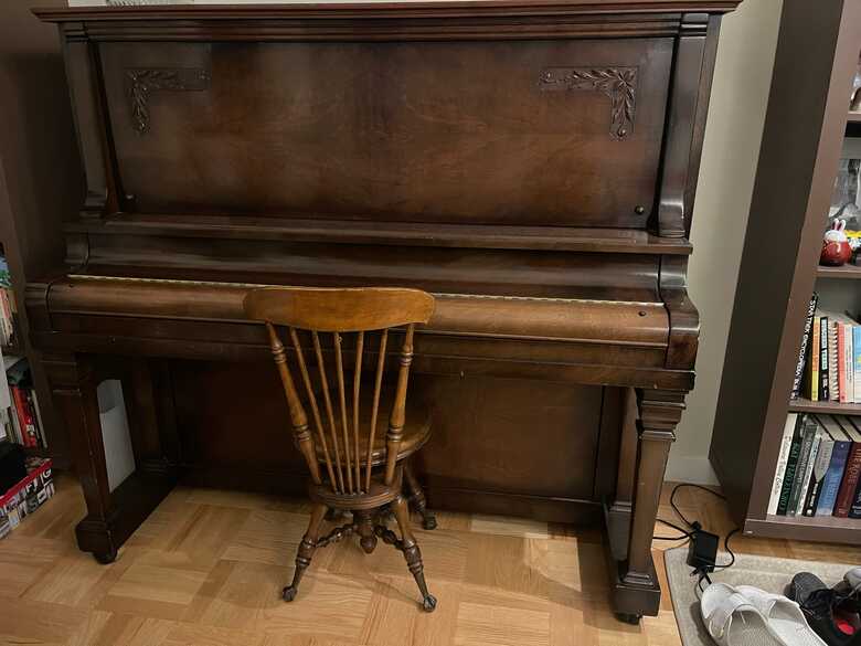 Late 1800s Walton NY upright antique piano