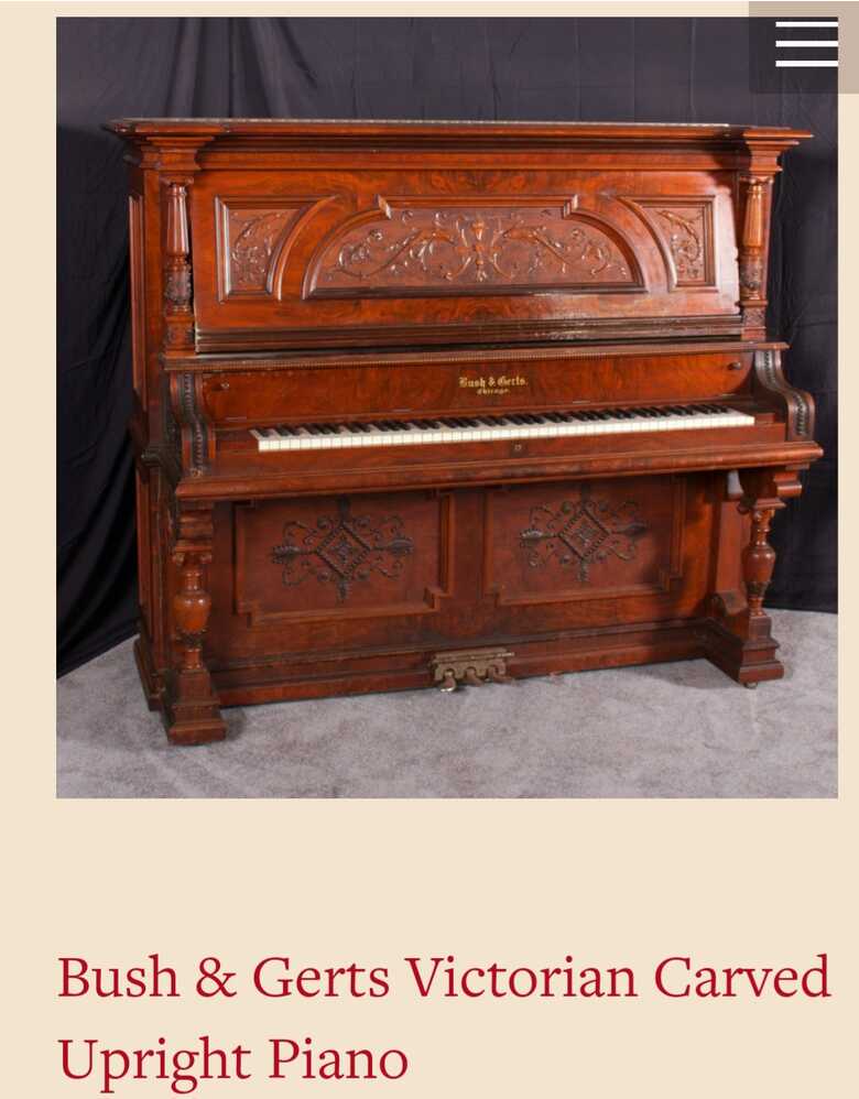 Bush & Gerts Victorian Carved Upright Piano
