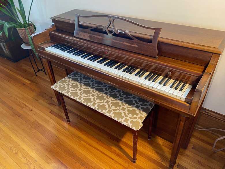 In good condition and has great sound, affrordable upright