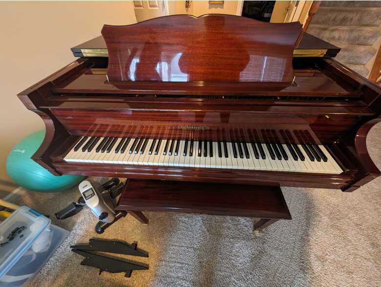 Beautiful Polished Mahogany Baby Grand Piano
