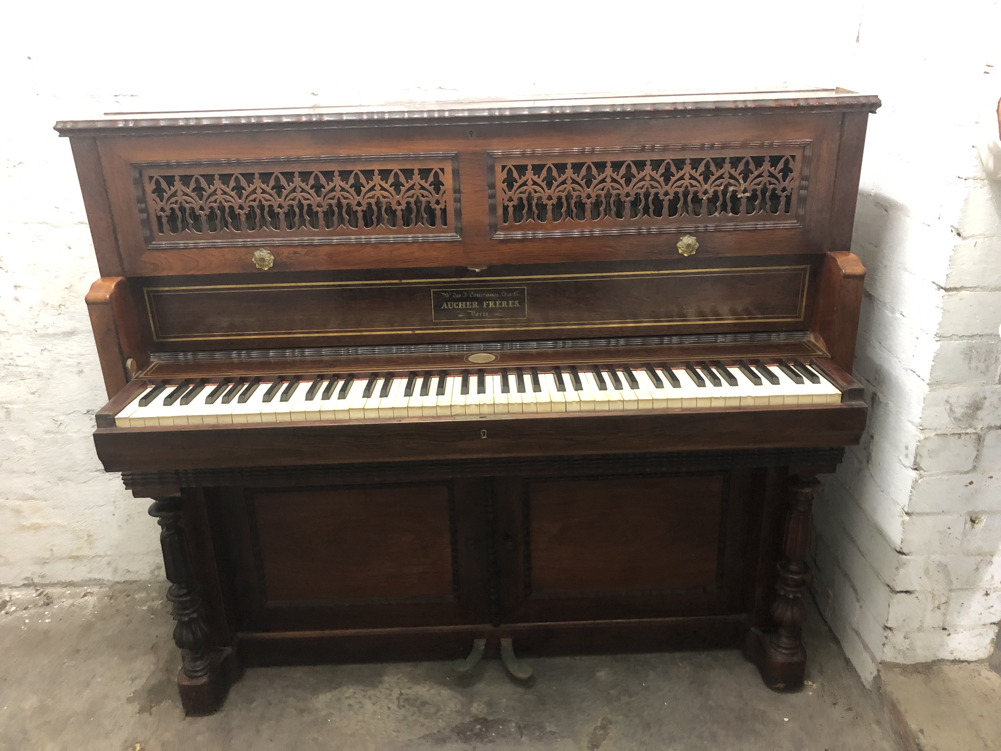 Antique French piano, rare folding keybooard