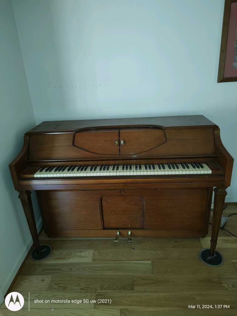 Modern Upright/Player Piano with Music 