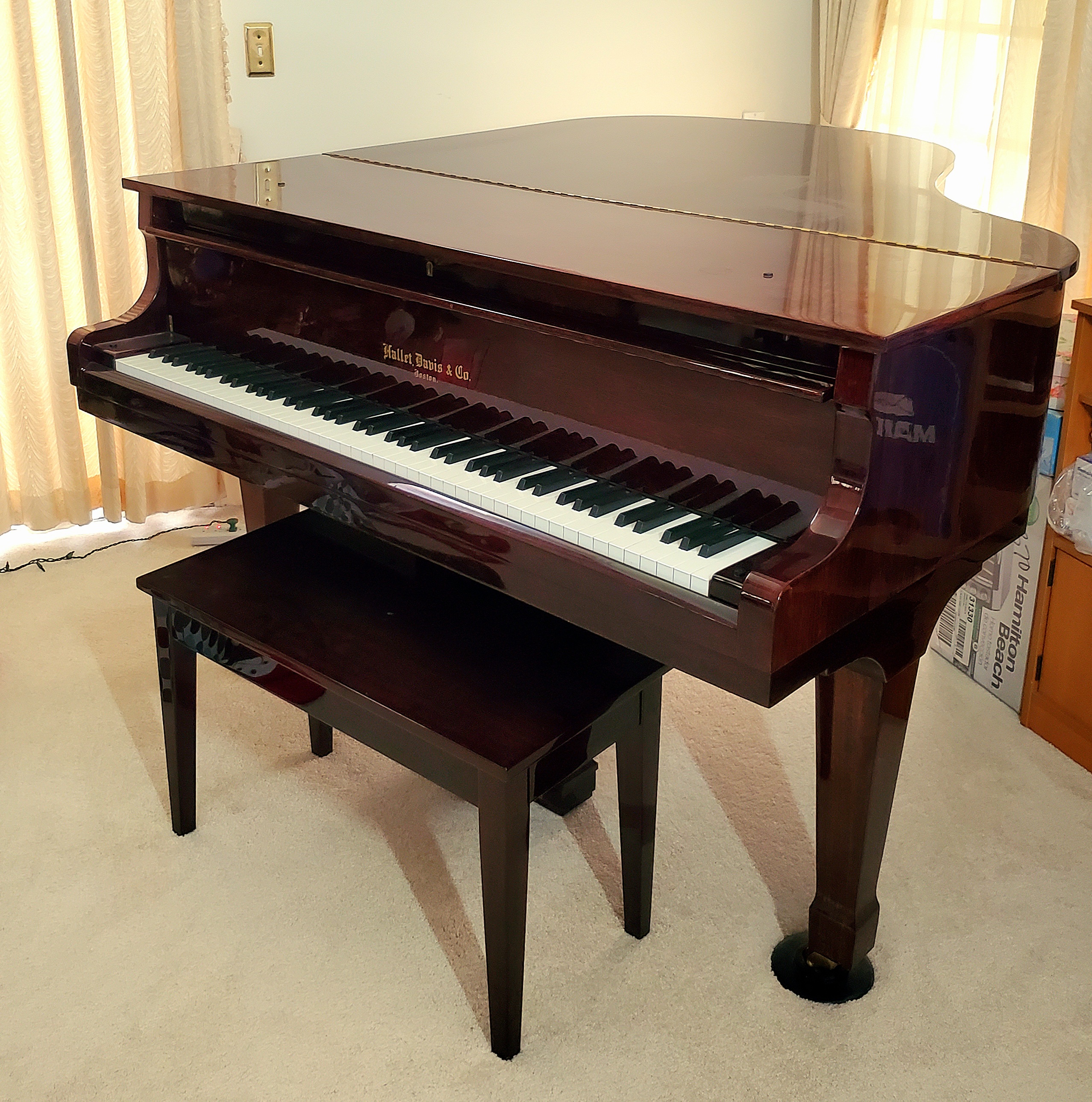 Burgundy Baby Grand Piano (Like New)