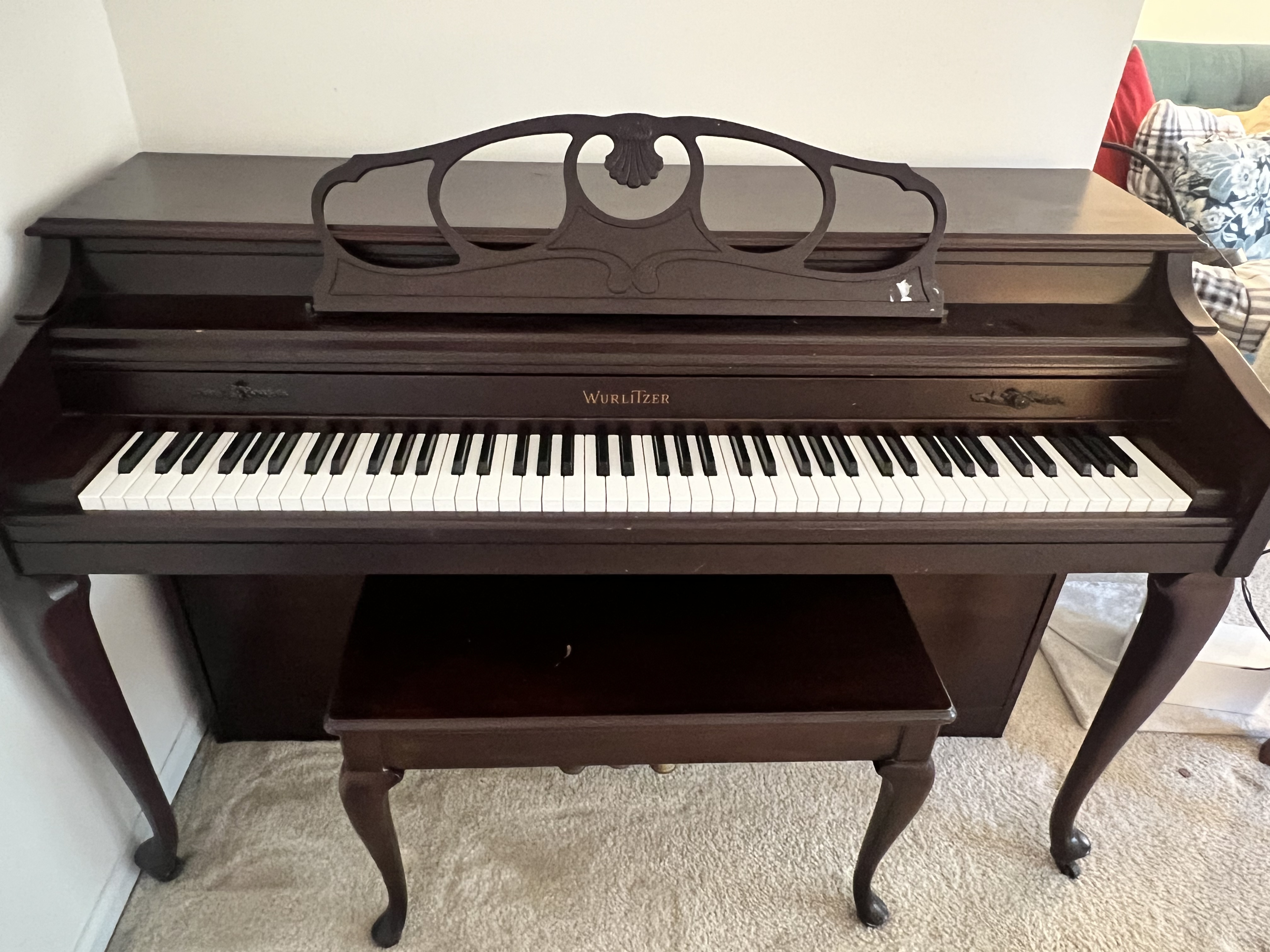 Wurlitzer piano With Chair