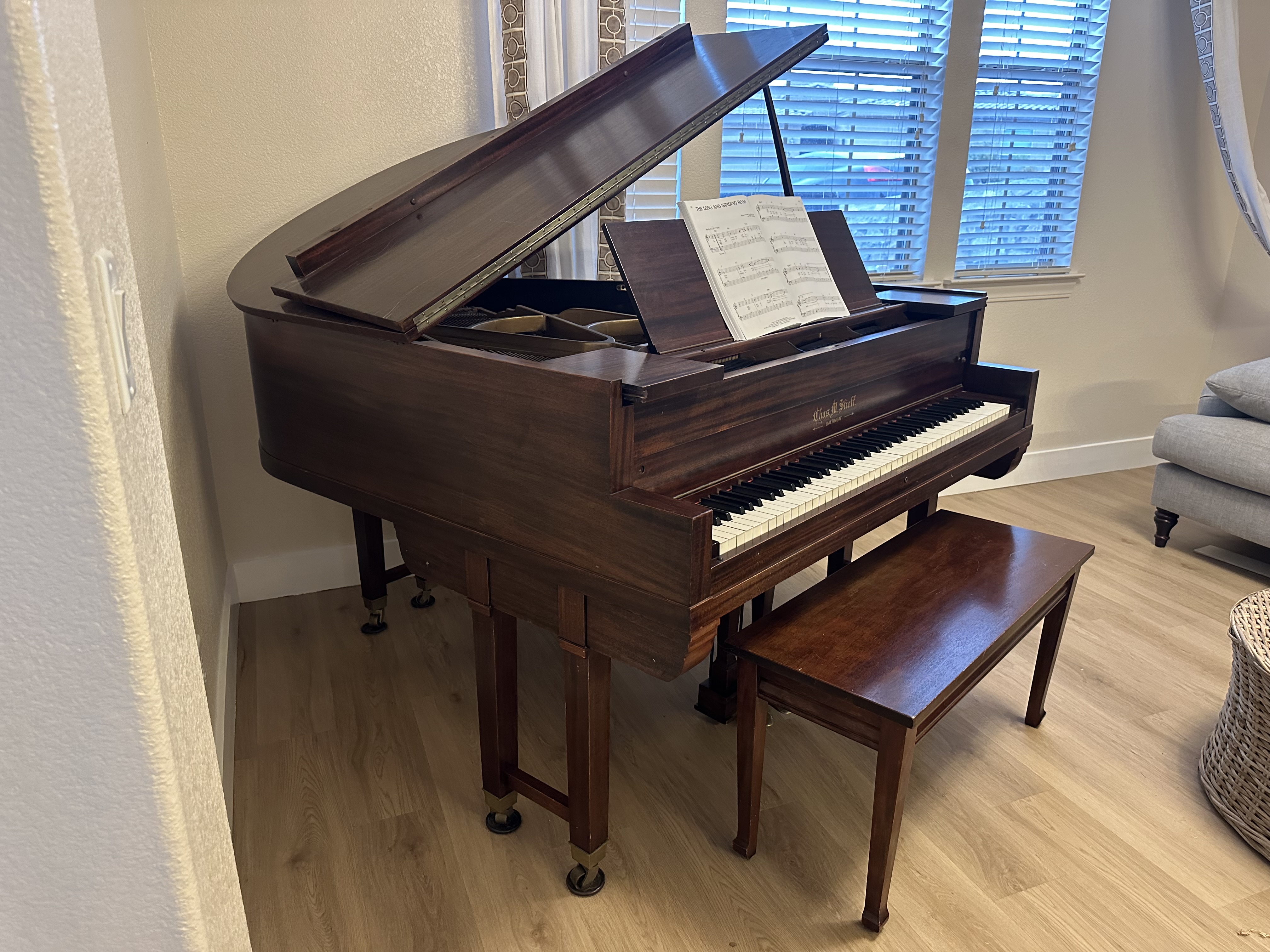 Good Condition Chas M Stieff Baby Grand