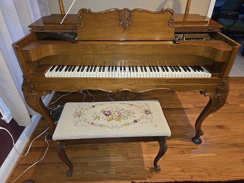 Mathushek Louis XV Spinet Grand Piano w Bench