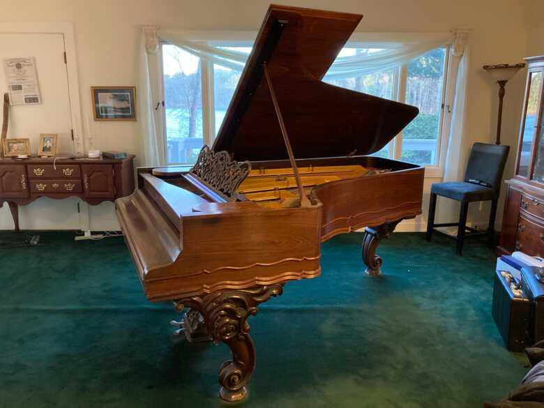 Weber Rococo Victorian Brazilian Rosewood Grand Piano