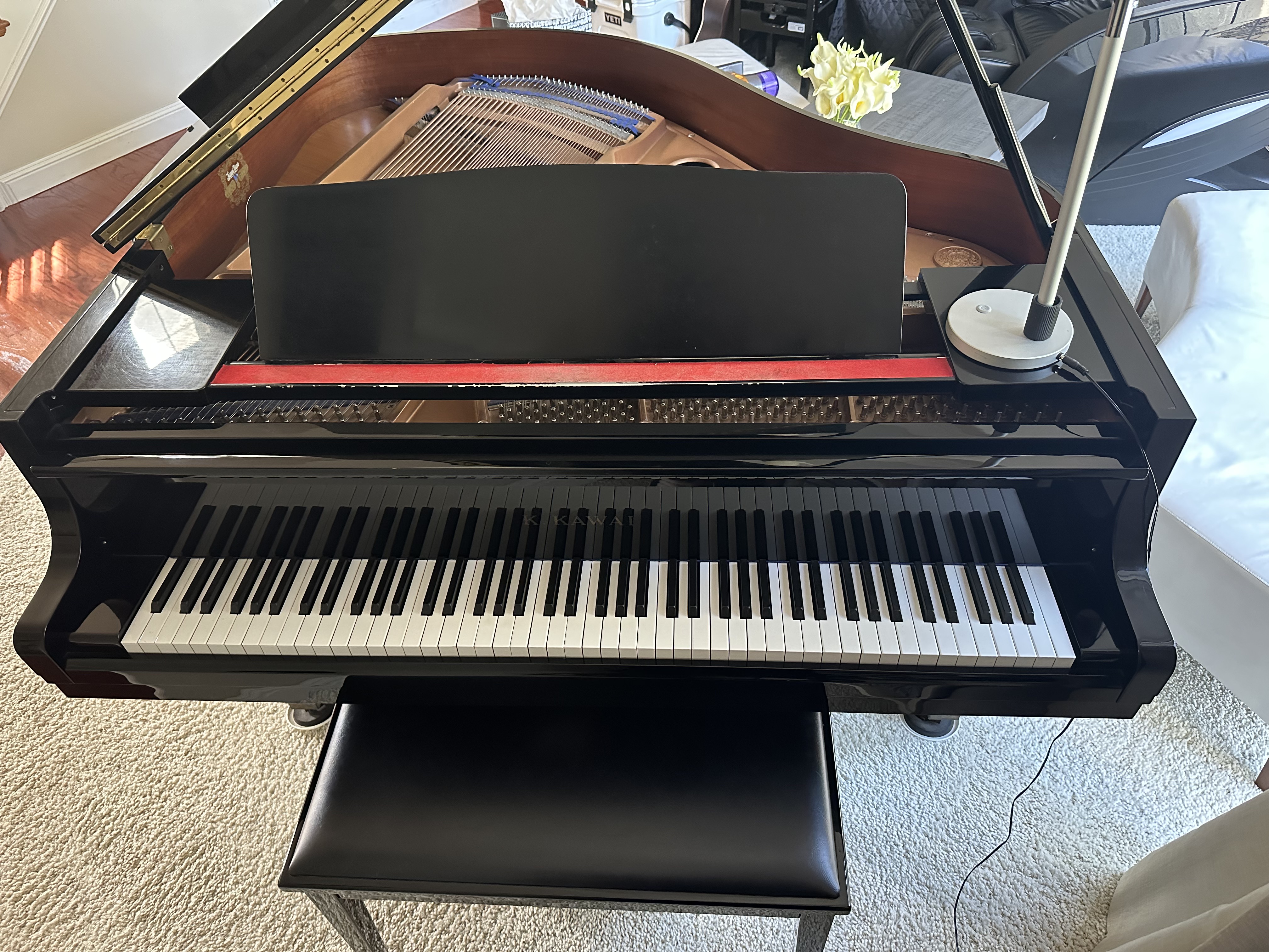 K. Kawai Baby Grand Piano, GE-1 (1870024), Ebony Gloss