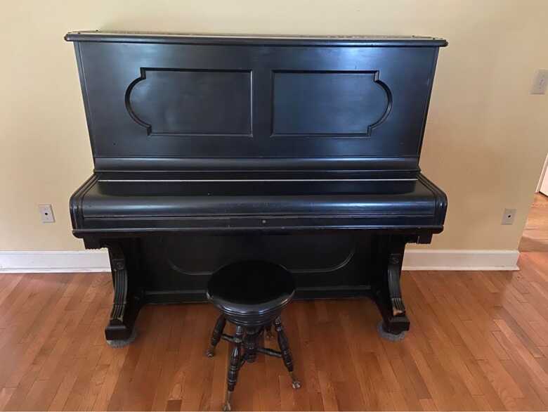 Steinway & Sons vintage vertical piano and stool