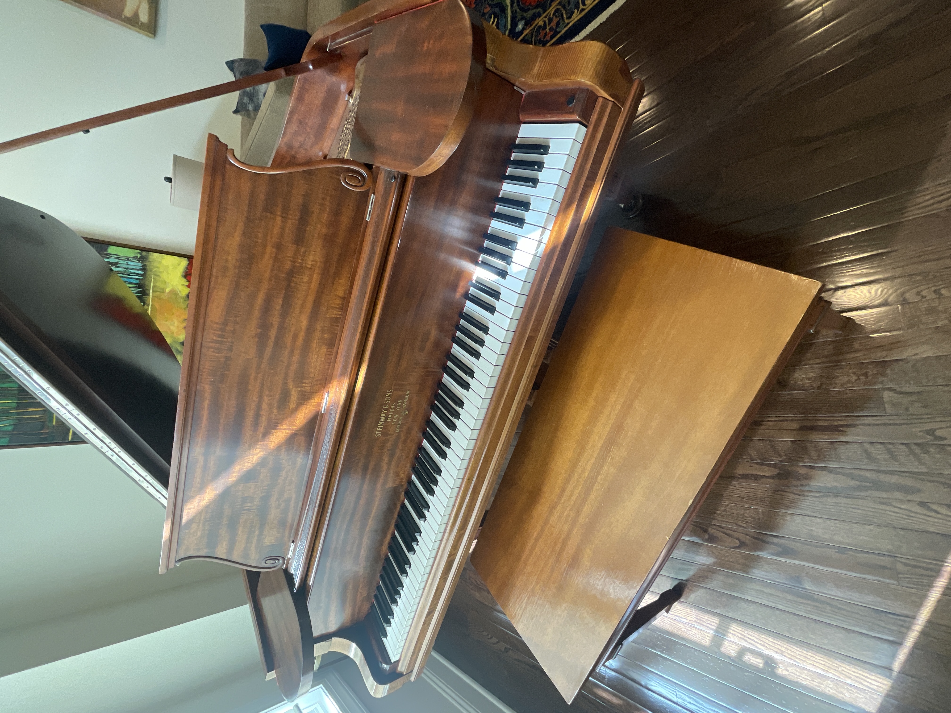 Fully Restored Steinway Mahogany Model O with Matching Bench