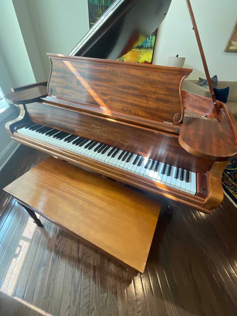 Fully Restored Steinway Mahogany Model O with Matching Bench