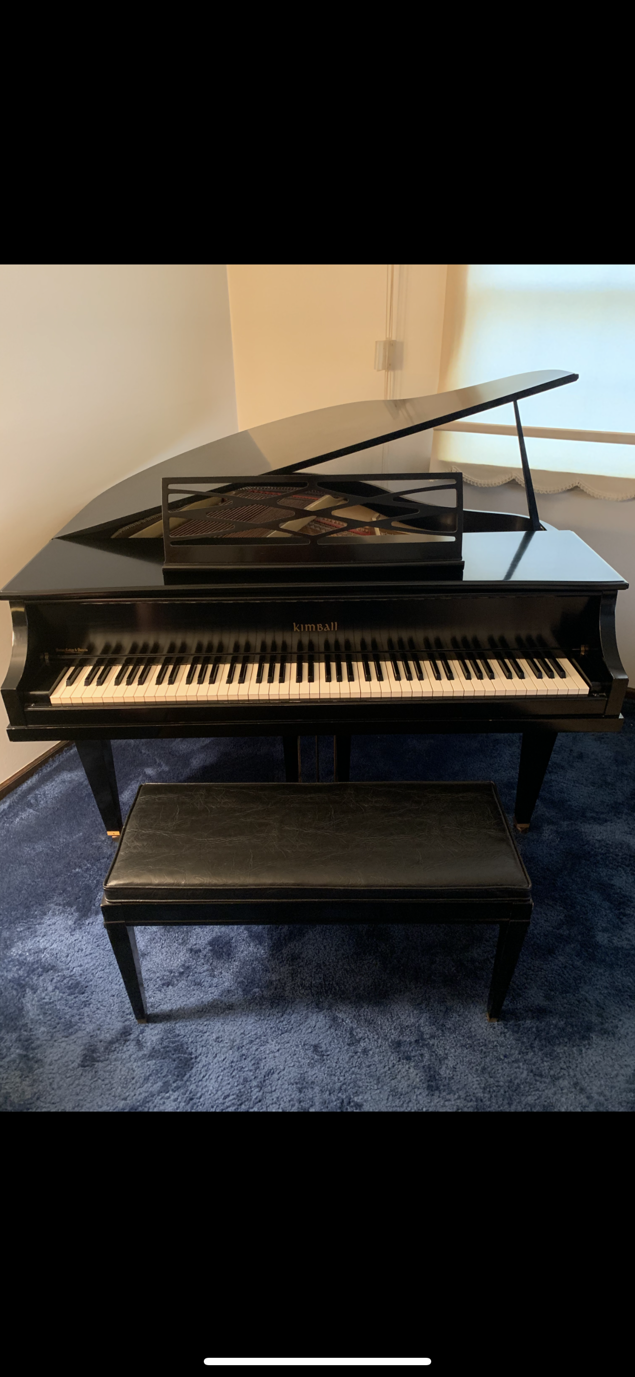 INCREDIBLY RARE KIMBALL BABY GRAND EBONY BLACK