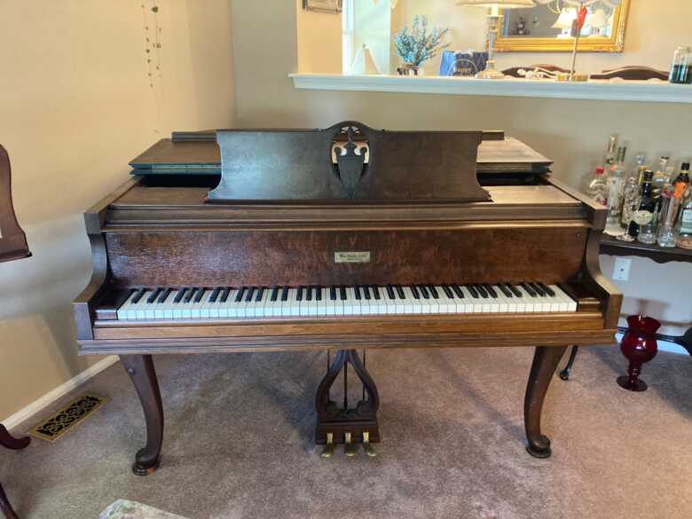 1936 Knabe Baby Grand, piano seat and music stand for sale!