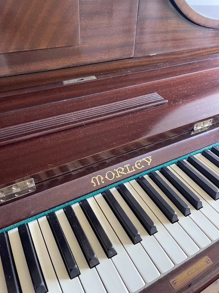 Rare Art Deco Morley 'Visual' Upright Piano With Lucky 888 S