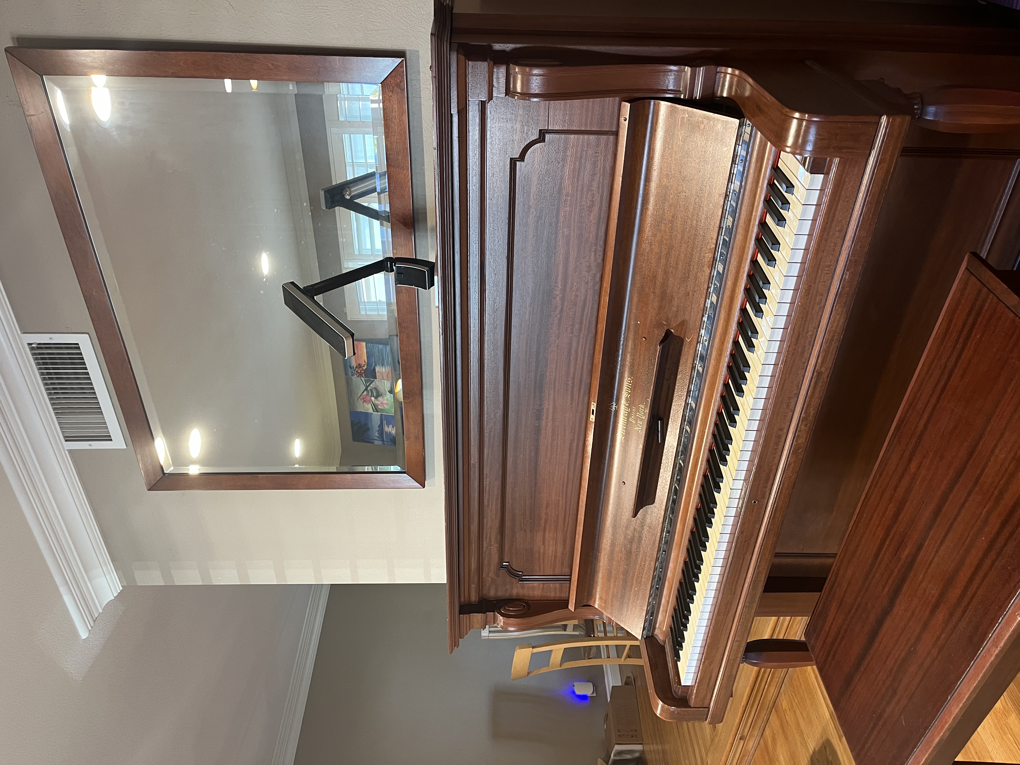 Upright Mahogany Steinway Piano