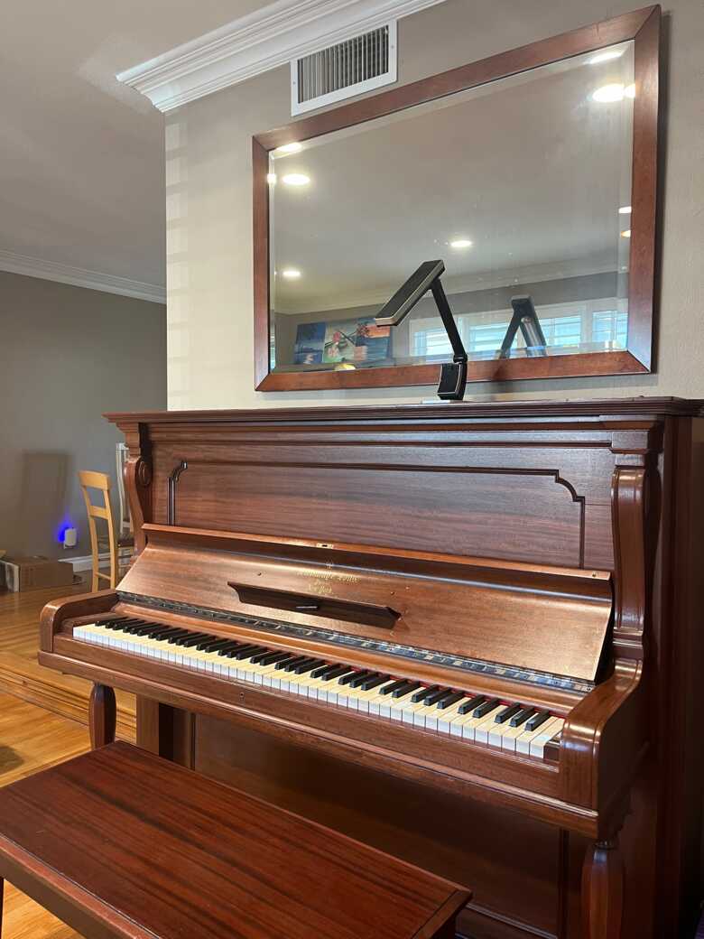 Upright Mahogany Steinway Piano