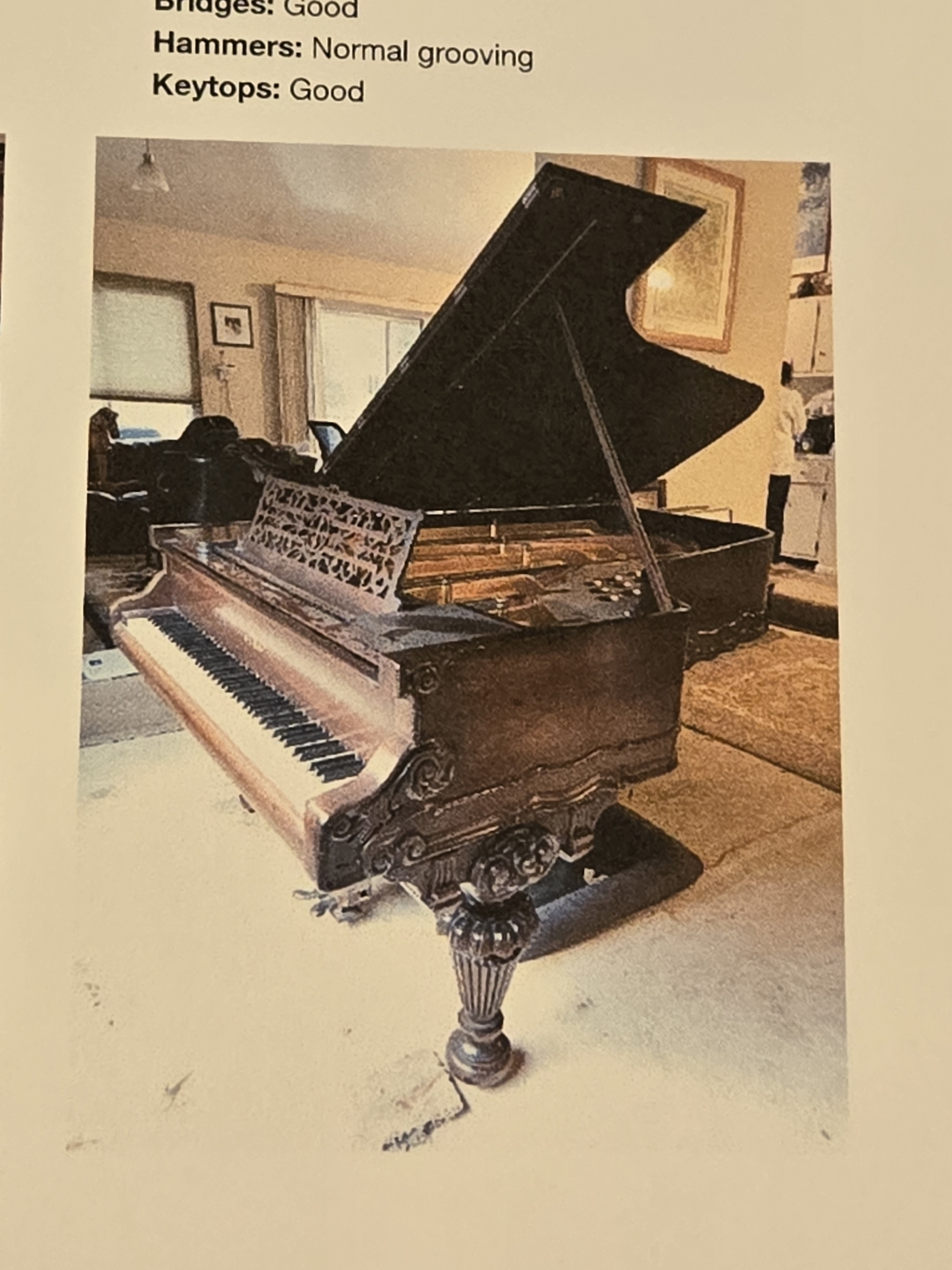 REDUCED! 1890 Henry F. Miller Grand: Beautiful Instrument 