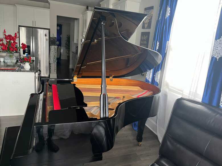 Beautiful ebony grand piano