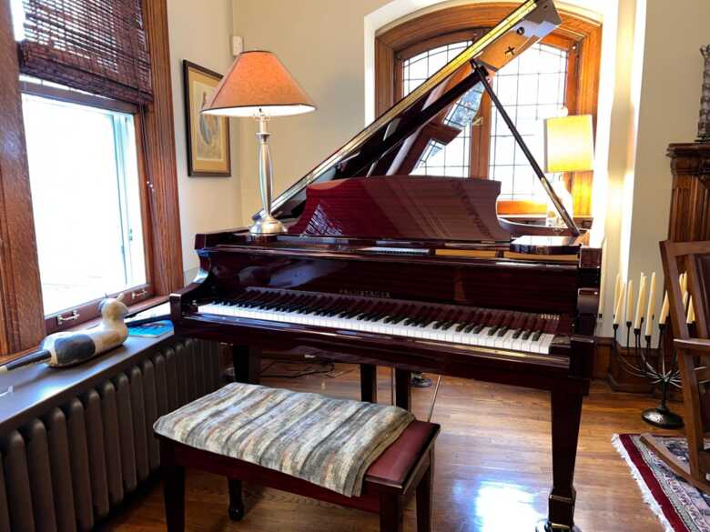 Pramberger LG157 Baby Grand with QRS PNO3 System in Mahogany