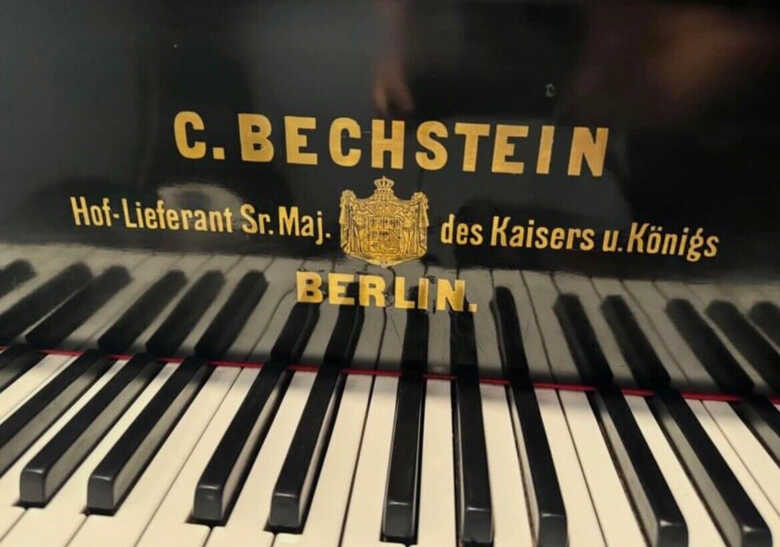 Black C. Bechstein Grand Piano with Matching Bench