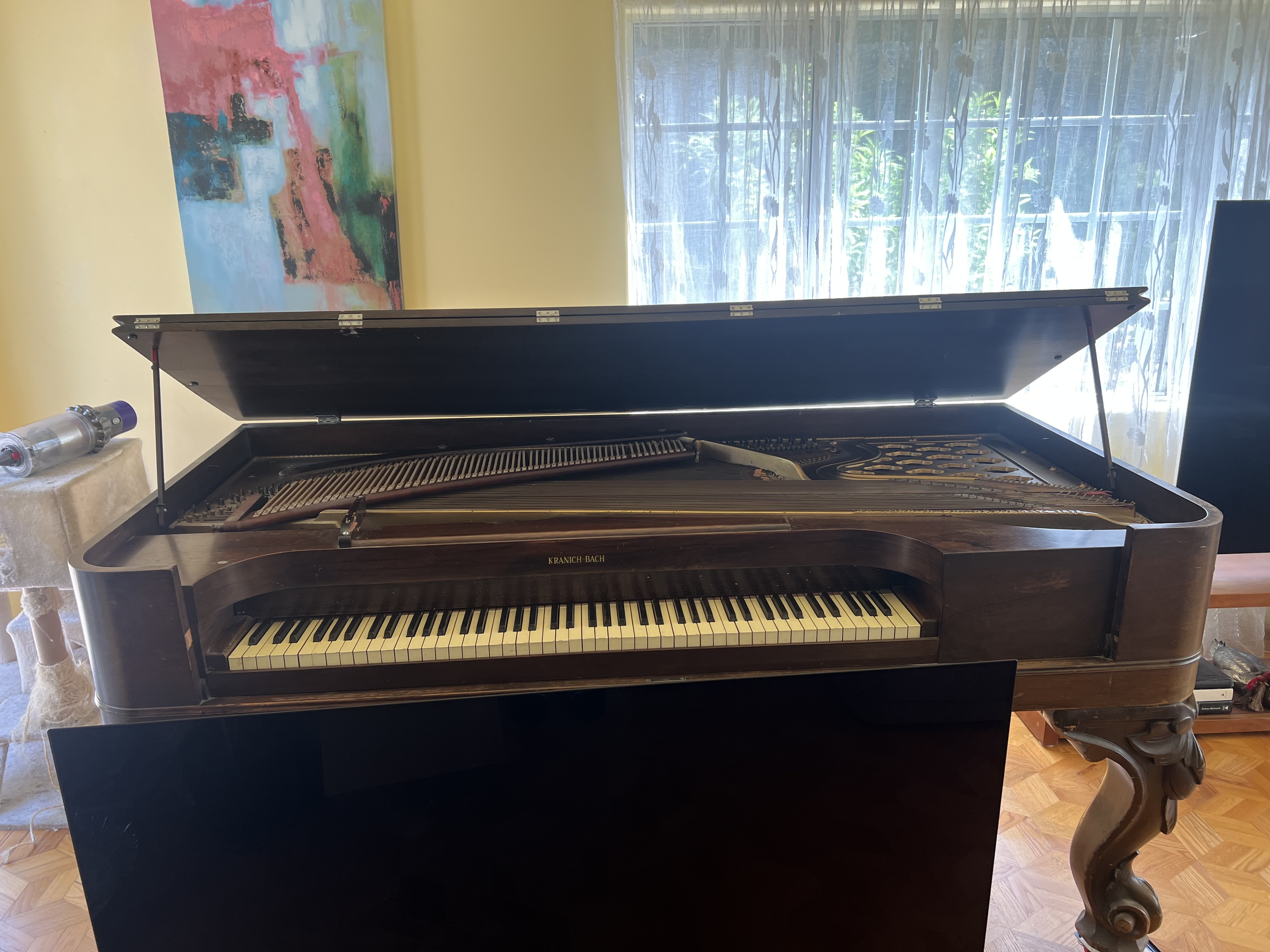 ANTIQUE KRANICH & BACH SQUARE GRAND PIANO 1875