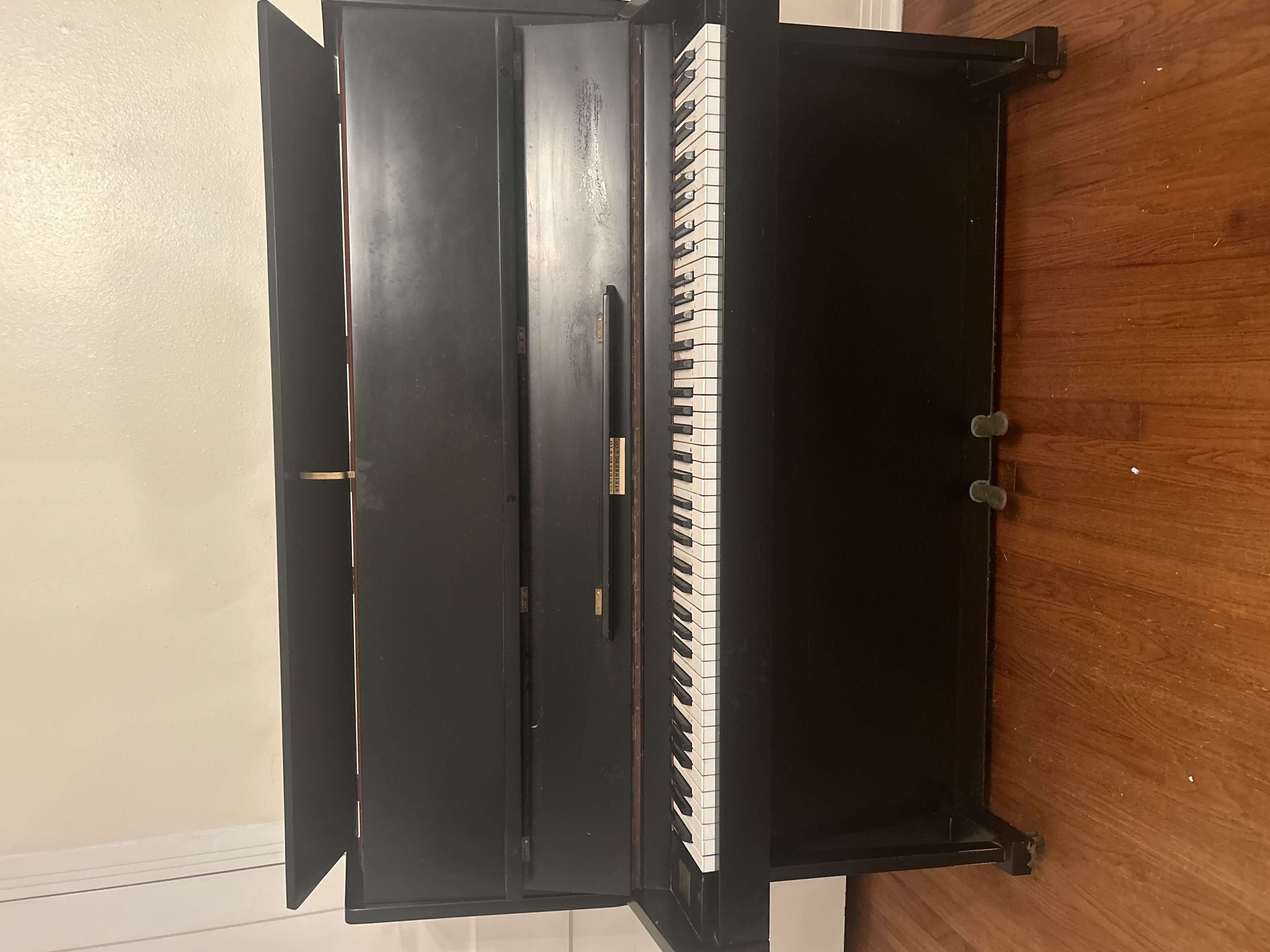 Steinberg piano with angled legs 