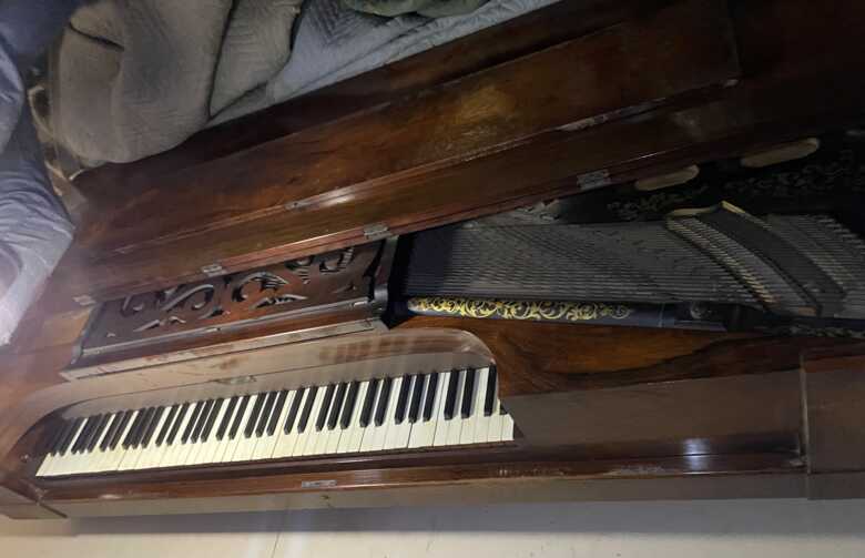 R. Nunns and Clark Antique Rosewood Square Grand Piano