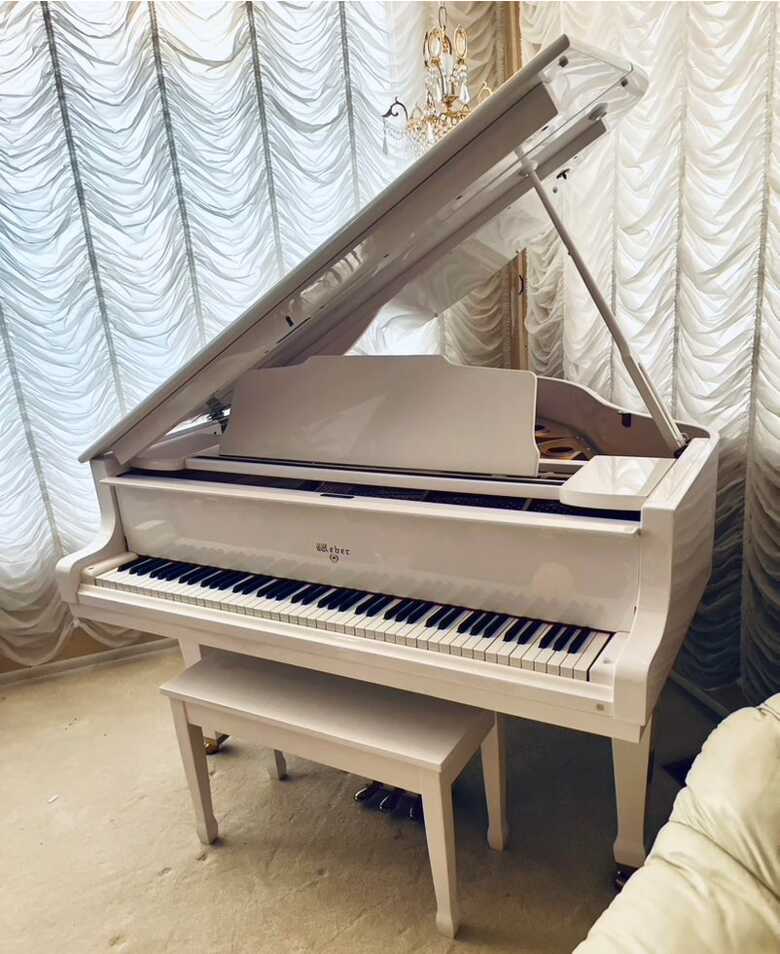 Elegant White Weber 5' Grand Piano 