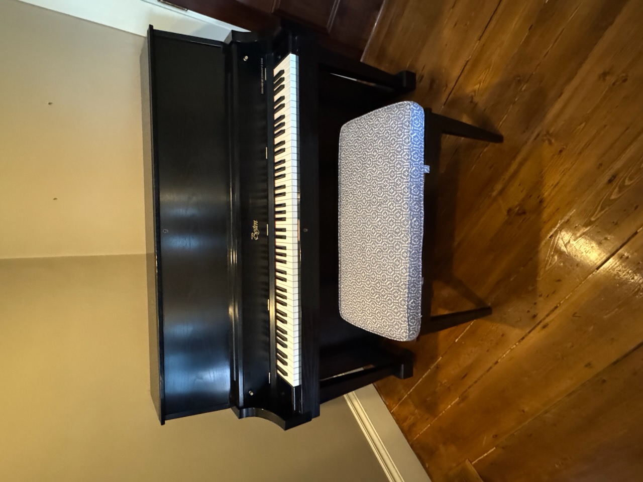 Pristine Boston Upright Satin Ebony