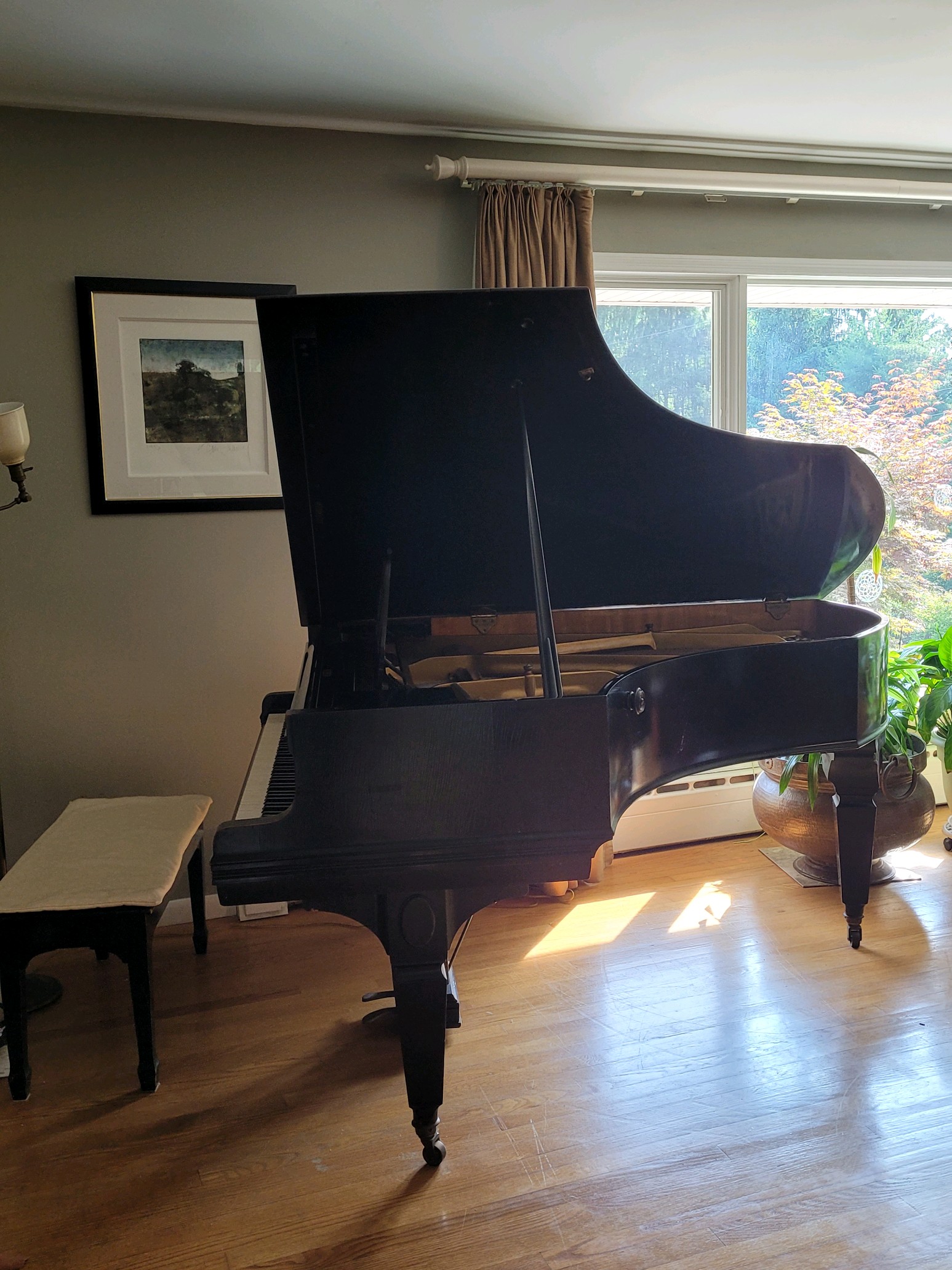 Rud. Ibach Sohn Walnut Upright Piano With Lid - Made in Germ