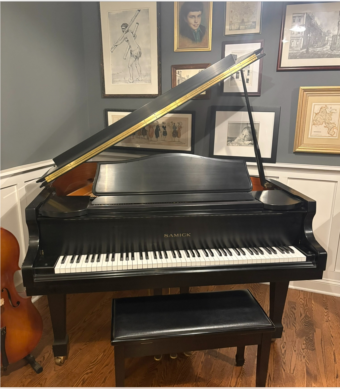 Ebony Samick SIg-50 Baby Grand Piano 