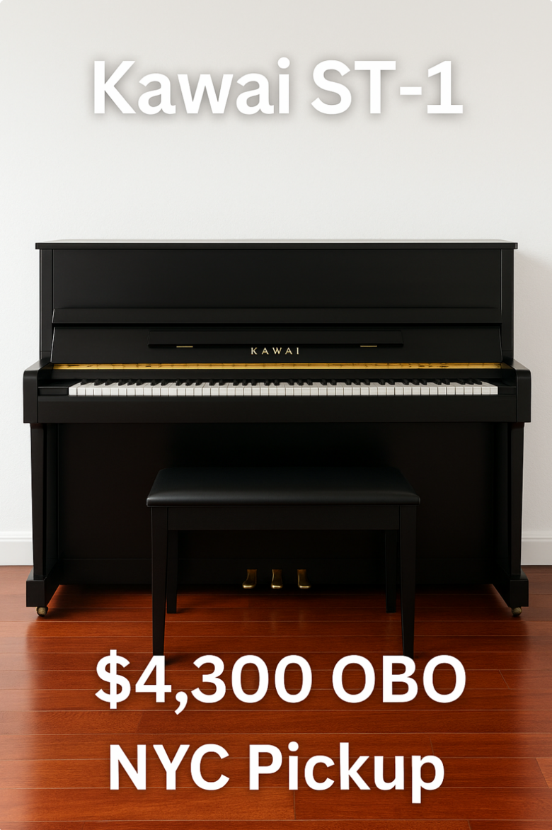 Kawai ST-1 Black Upright - Excellent Condition - NYC Pickup