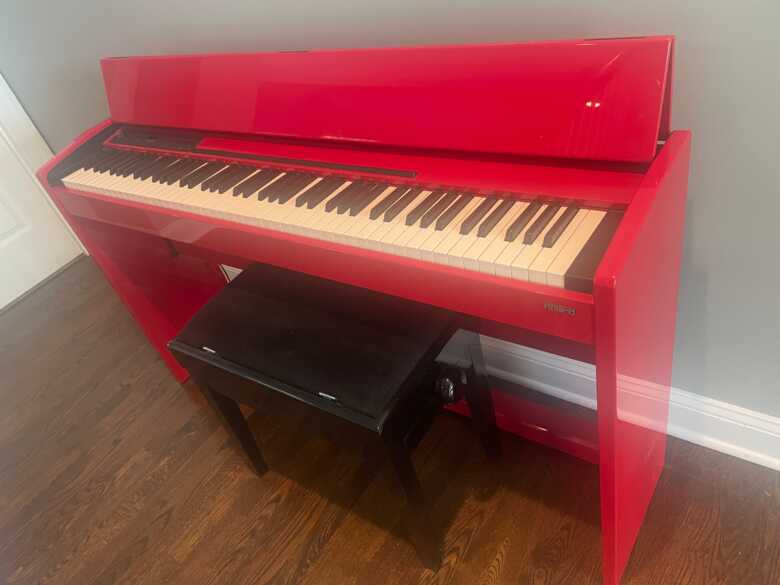 SOLD* new like, modern, digital piano Roland F-120, red | Piano