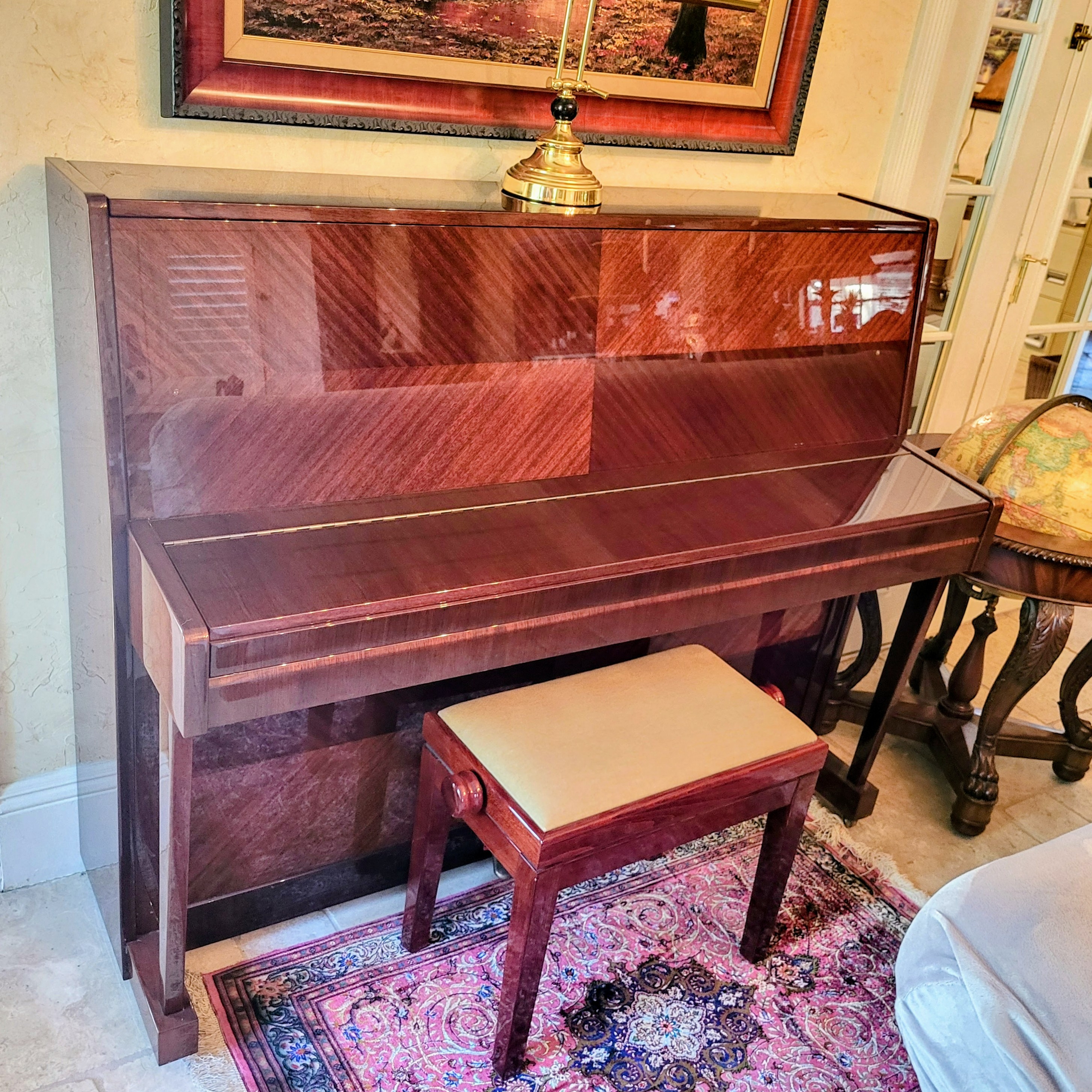 Beautiful High-Gloss Walnut Petrof Upright Piano