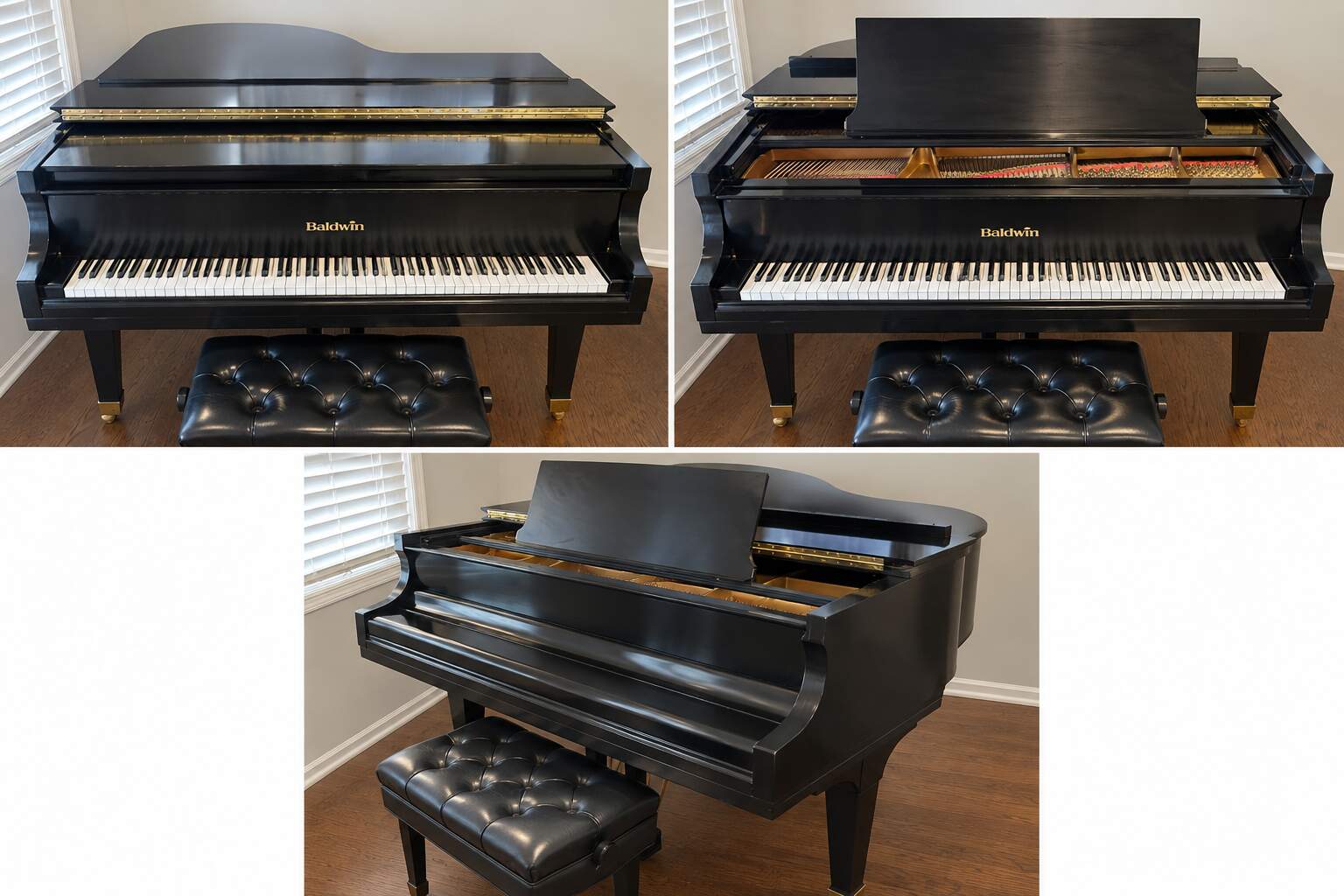 Baldwin Model R 5’8” Grand Piano – Ebony Satin