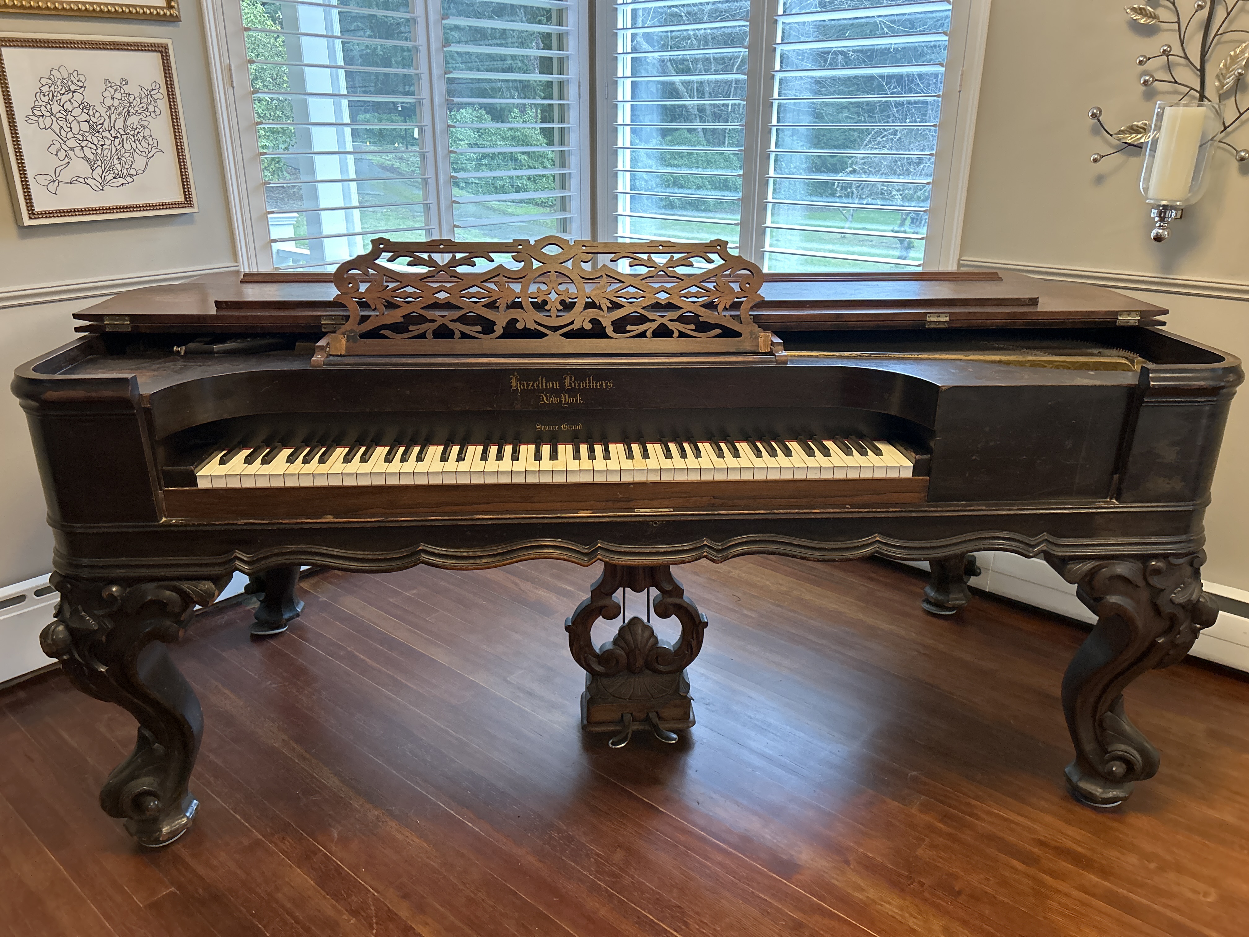 Rosewood Hazleton Square Grand Piano