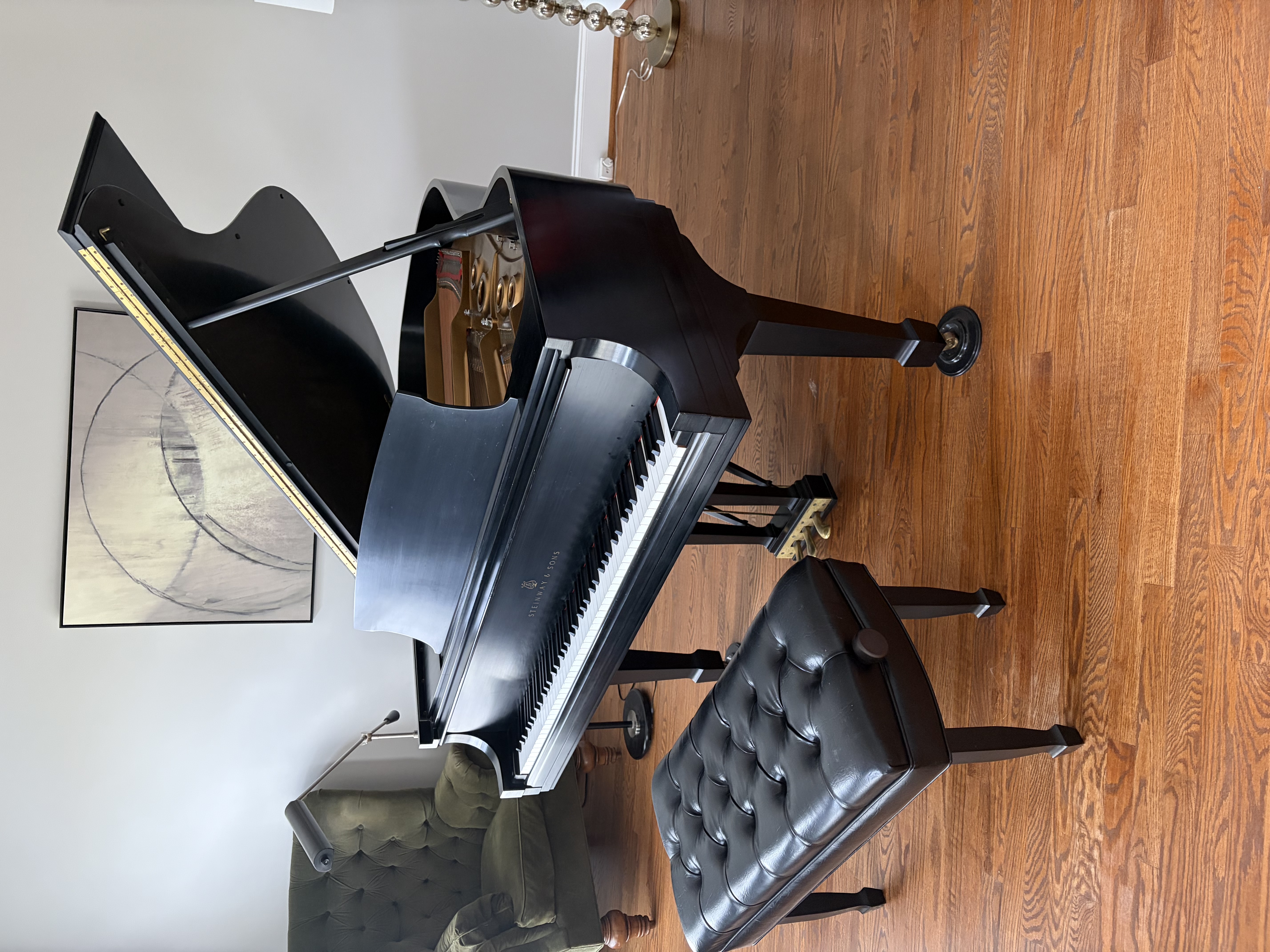 1986 Steinway Model L Grand Piano - Satin Black - Excellent 