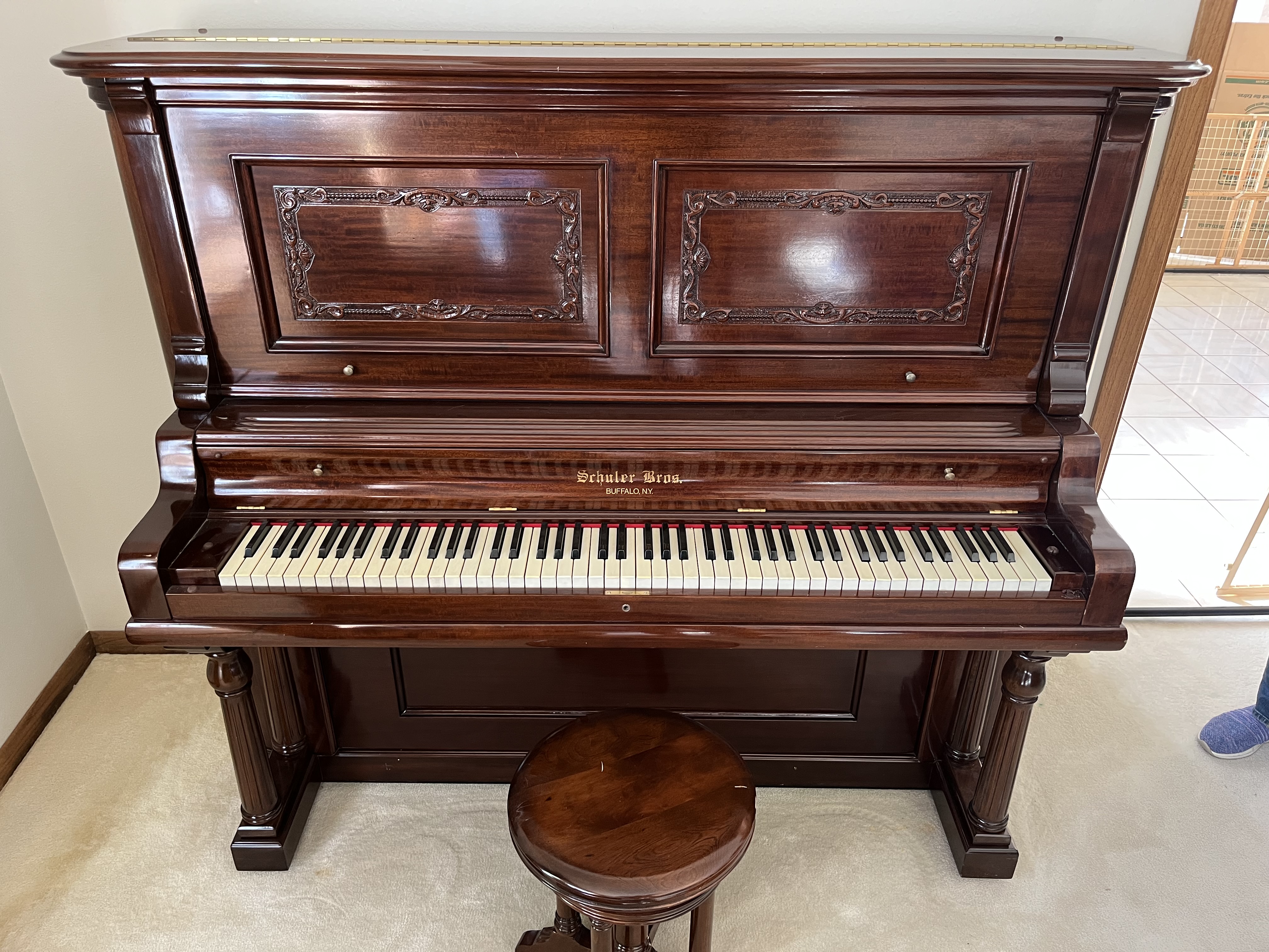 Vintage Schuler Bros Upright Piano, fully restored